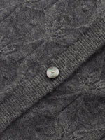 100% Cashmere Jacquard Women Cardigan GOELIA