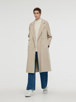Wool Cashmere Herringbone Double-Faced Unisex Coat GOELIA