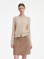 [Preview] Cashmere Shimmer Pearl Buttons Women Cardigan GOELIA