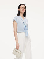 22MM Mulberry Silk Tie Neck Women Blouse GOELIA