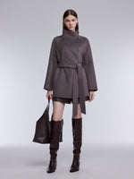 Wool Cashmere Blend Double-Faced Women Wrap Coat GOELIA