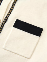Tencel Blend Contrast Trim Women Cardigan GOELIA
