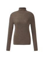 Machine Washable Wool Turtleneck Women Knit Top GOELIA
