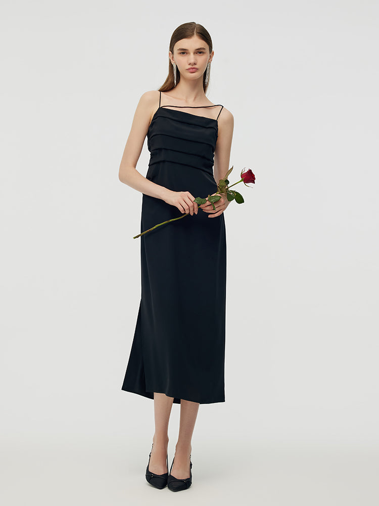 Triacetate Reversible Women Strap Midi Dress GOELIA