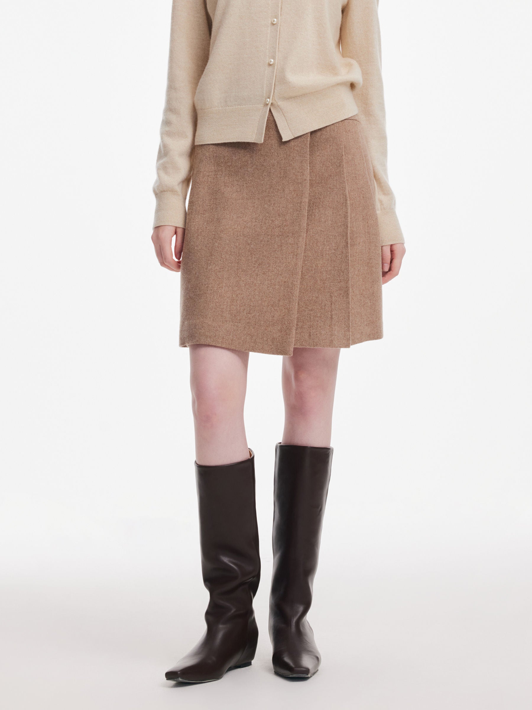 [Preview] Washable Cashmere Wool Blend Women Skirt GOELIA