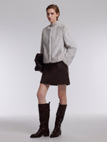 [Preview] Eco-friendly Faux Fur Collarless Women Coat GOELIA