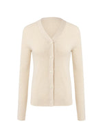 Beige Seamless Cashmere Lady Cardigan GOELIA