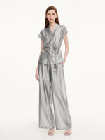 Acetate Blend Shirt And Pants Two-Piece Set GOELIA