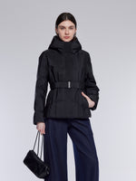 [Preview] Gathered Waist Belted Hooded Goose Down Jacket GOELIA