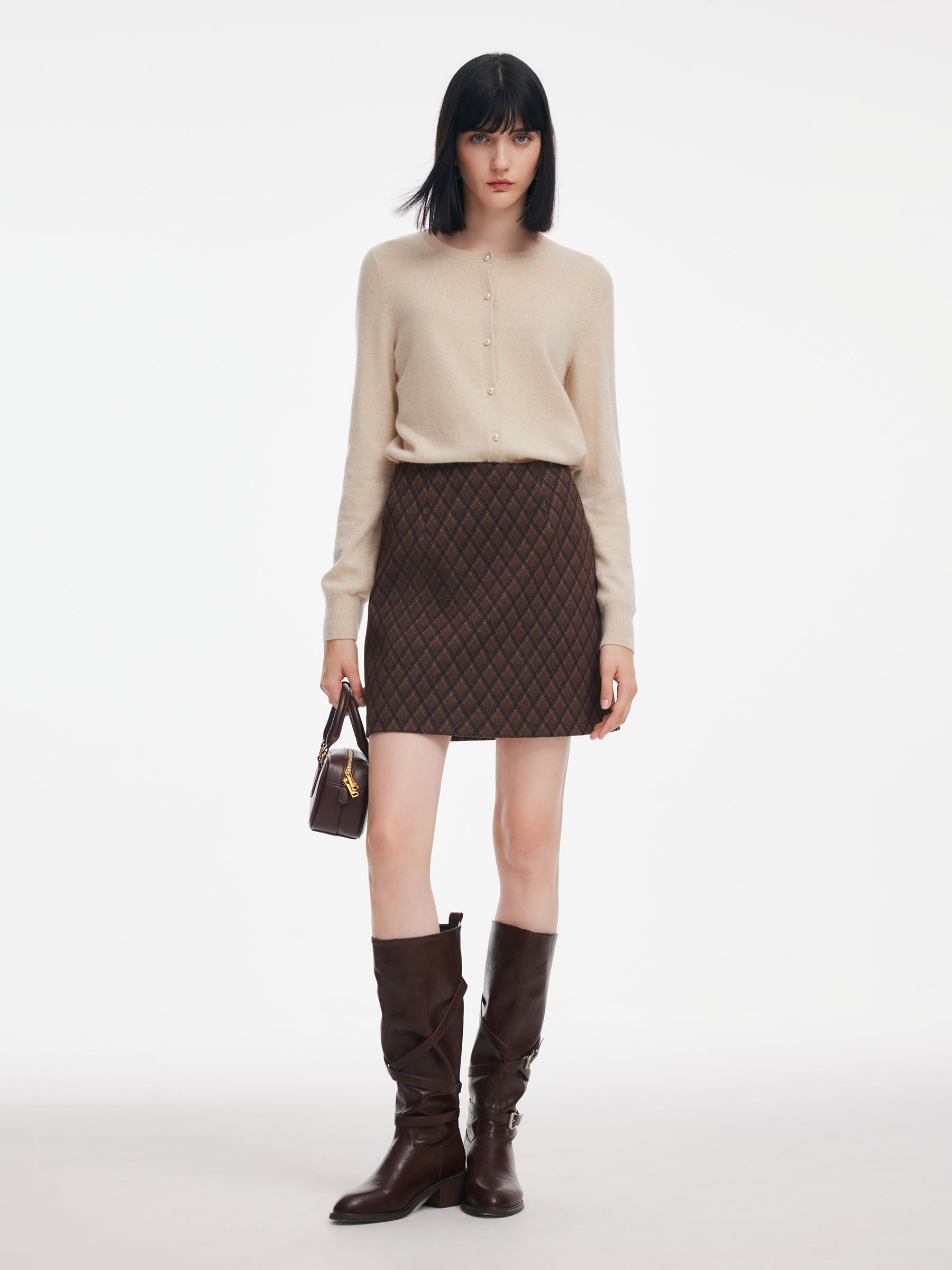 Vintage Plaid A-Line Women Mini Skirt GOELIA