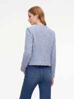 Cotton Wool Blend Women Tweed Cropped Jacket GOELIA