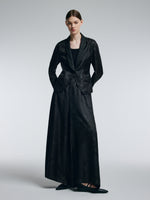 19MM Gambiered Canton Gauze Women Jacquard Straight Leg Pants GOELIA