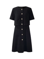 Triacetate Faux-Layered Single-Breasted Women Mini Dress GOELIA