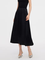 100% Acetate Elastic Waist Women A-Line Skirt GOELIA