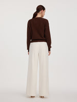 Velvet Ribbed Loose Straight Leg Women Knit Pants GOELIA
