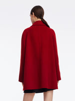 Tencel Wool Blend Double-Faced Women Coat With Detachable Collar GOELIA