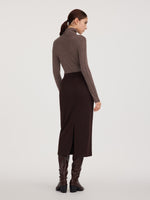 Back Slit Column Women Knit Skirt GOELIA