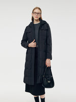 Longline Hooded Goose Down Coat GOELIA
