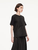 18MM Gambiered Canton Gauze Unisex Patchwork T-Shirt GOELIA