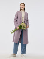 100% Wool Double-Faced Slim Fit Women Overcoat GOELIA