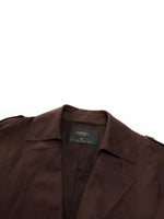 Linen Blend Women Belted Trench Coat GOELIA