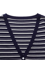Tencel Blend Stripe Cardigan And Patchwork Strap Dress Two-Piece Set GOELIA