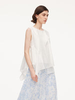 Lyocell Acetate Blend Ruffle-Detail Women Tank Top GOELIA