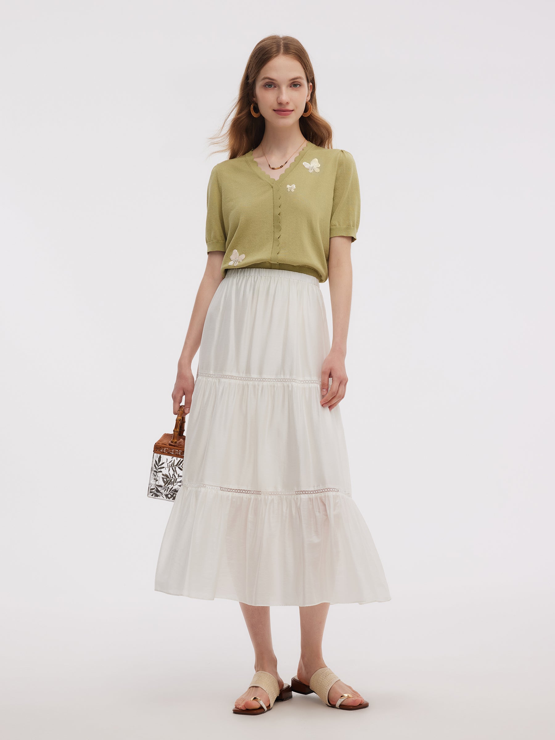 Tencel Blend Women A-Line Skirt GOELIA