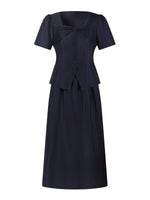 Tencel Blend Bowknot Blouse And Skirt Two-Piece Set GOELIA