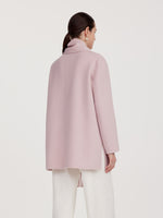 Tencel Wool Blend Double-Faced Women Coat With Fringe Scarf GOELIA
