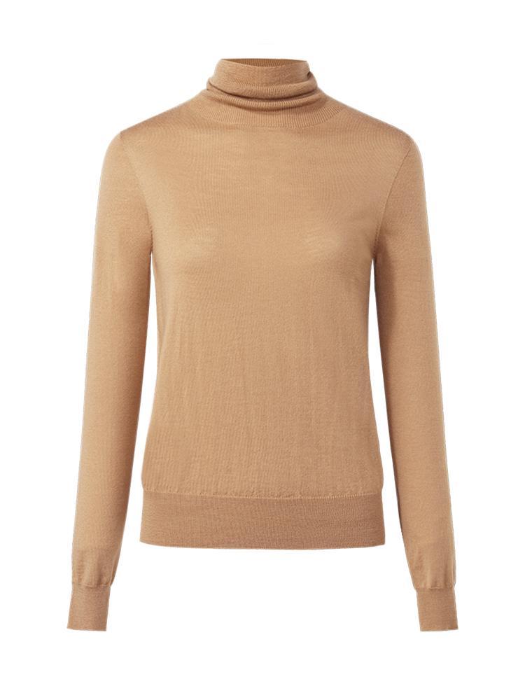Machine Washable Wool Seamless Turtleneck Women Sweater GOELIA