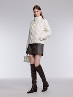 [Preview] Mandarin Collar Women Cropped Goose Down Jacket GOELIA