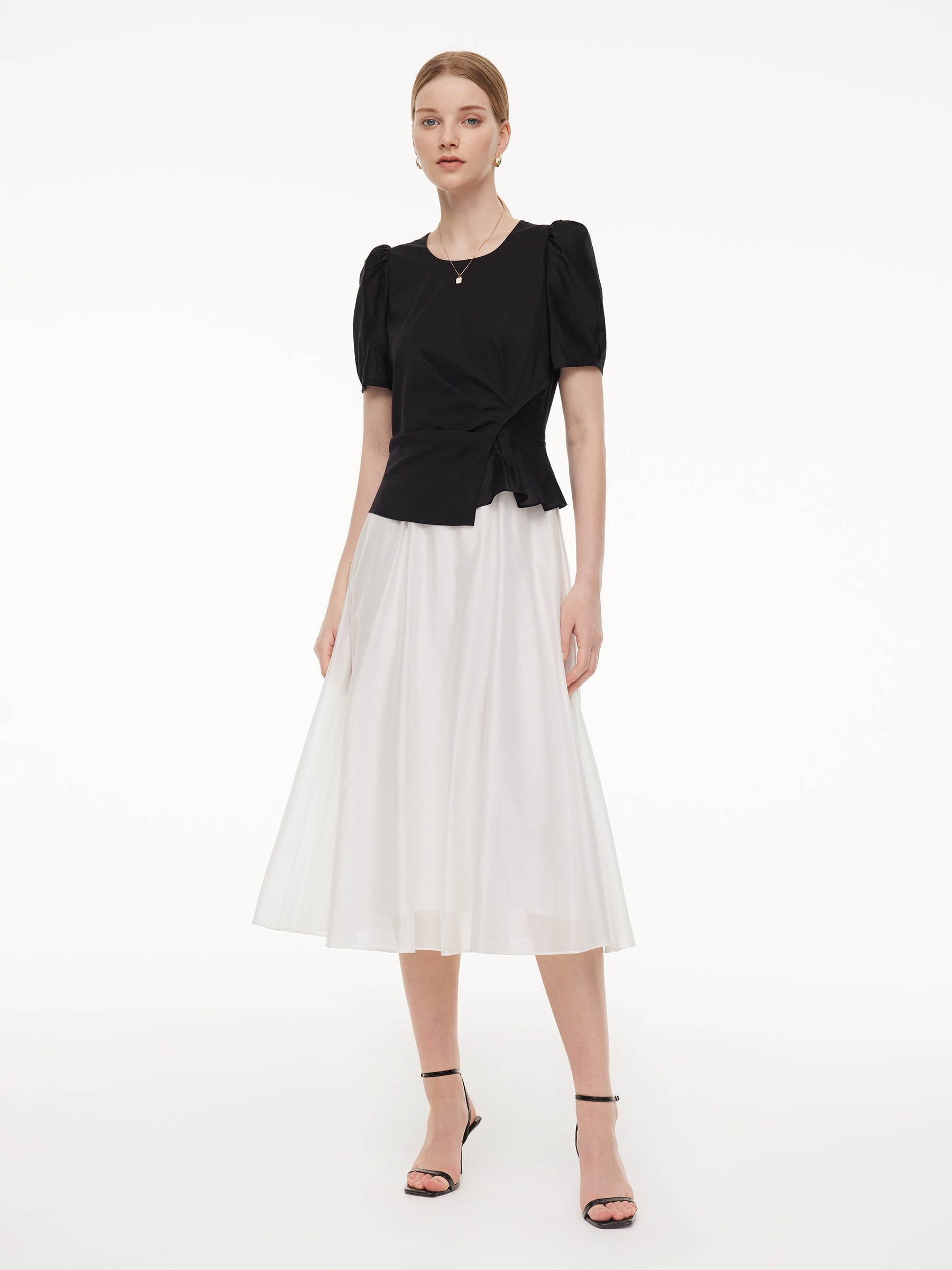 Tencel Blend Color Block Women Patchwork Maxi Dress GOELIA
