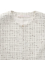 Wool Blend Tweed Frayed Hem Women Jacket GOELIA