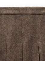 100% Washable Wool Women Front Pleated Mini Skirt GOELIA
