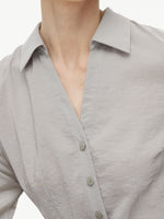 [Preview] Triacetate Blend Women Belted Maxi Shirt Dress GOELIA