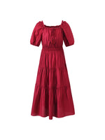 Tencel Ruffle Tiered Women Maxi Dress GOELIA