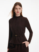 [Preview] Vest & Knit Top & Pants Three-Piece Set With Belt GOELIA