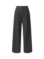 100% Washable Wool Straight Wide Leg Women Pants GOELIA