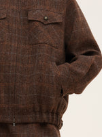 100% Wool Plaid Zip-Up Women Jacket GOELIA