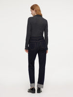 Cotton Cuffed Straight Leg Women Jeans GOELIA