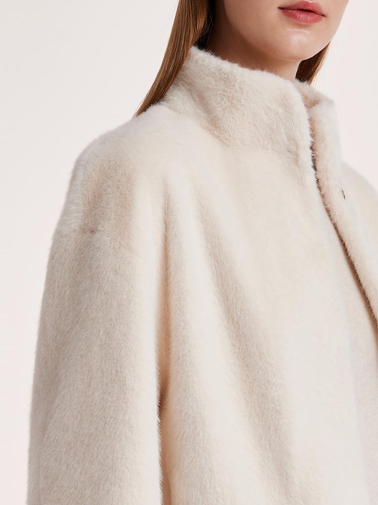 Eco-friendly Fur Stand Collar Short Coat GOELIA