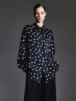 22MM Mulberry Silk Polka Dots H-Line Unisex Shirt GOELIA