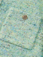 Melange Green Single Breasted Women Cardigan GOELIA
