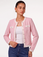 Cotton Contrast Trim Women Cardigan GOELIA