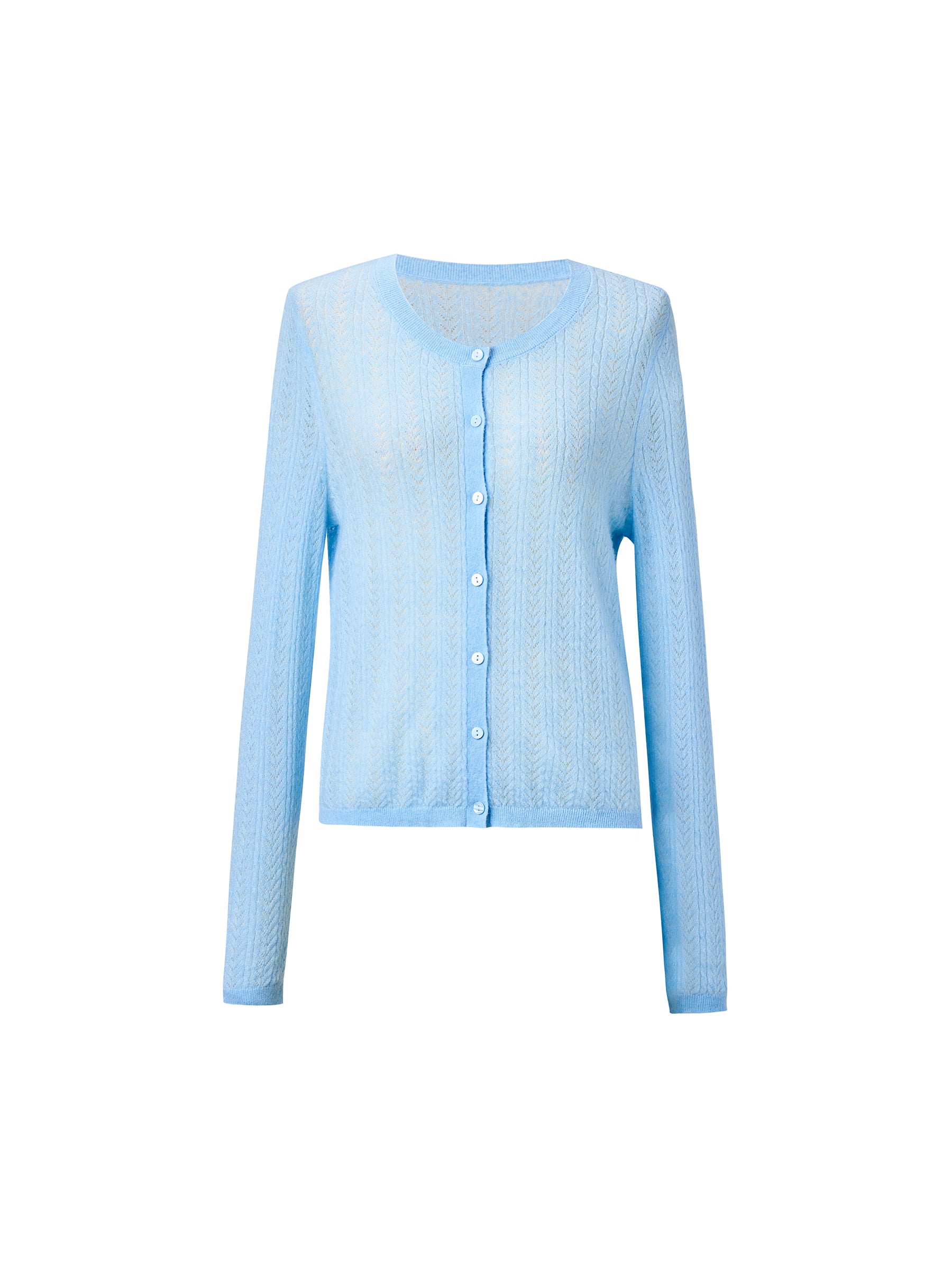 [Preview] Alpaca Wool Lyocell Blend Women Lightweight Cardigan GOELIA