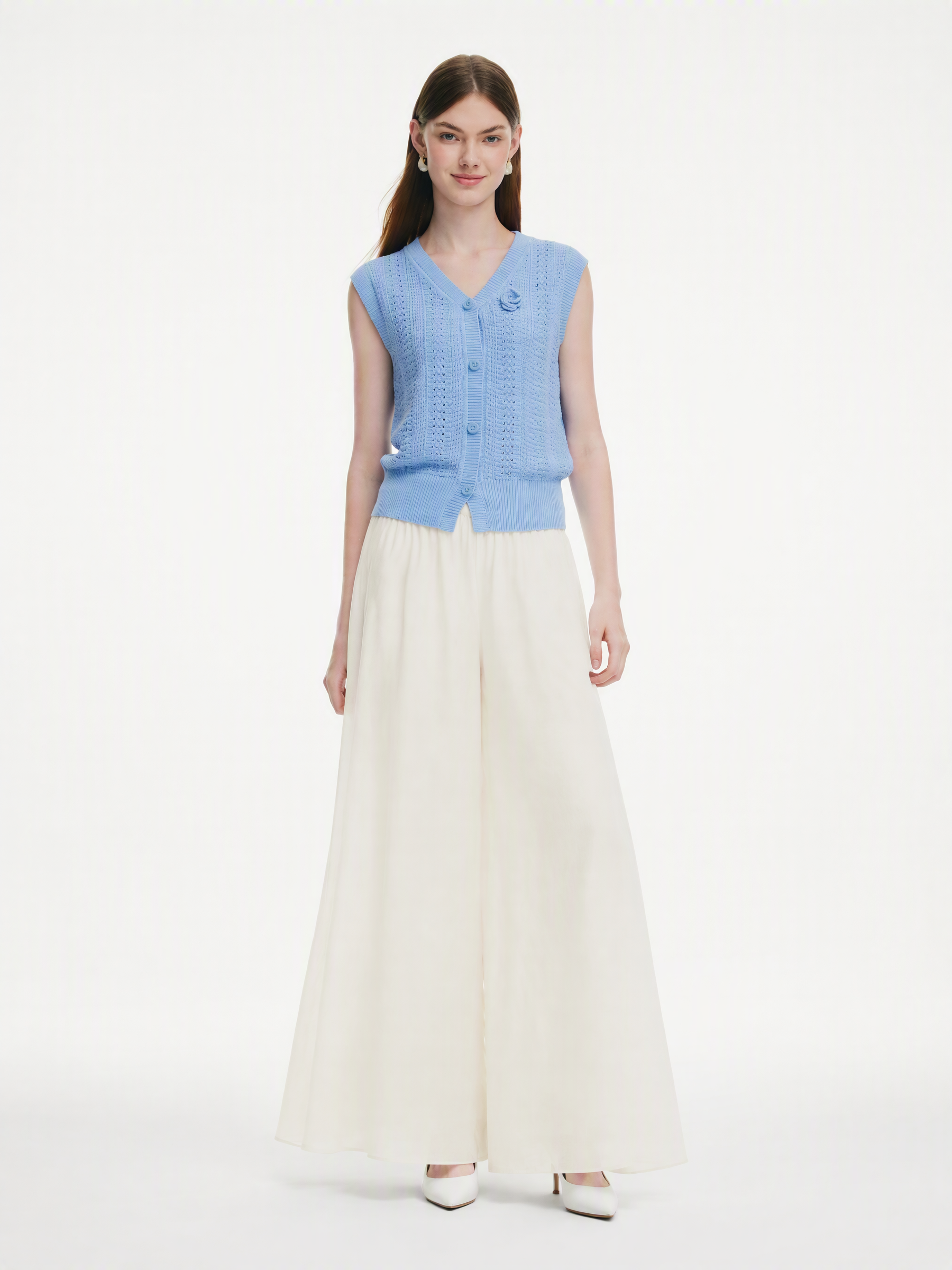 Tencel Blend A-Line Elastic Waist Women Culottes GOELIA
