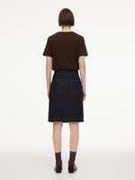100% Cotton Denim Women Midi Skirt GOELIA