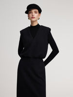 Knit Vest & Mock Neck Top & Skirt Three-Piece Set GOELIA