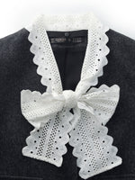 100% Washable Wool Crop Jacket And Skirt Two-Piece Set GOELIA